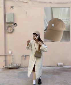 Green Self-Reserved Baseball Cap with Embroidered Letter M, Korean Style Solid Color Sunshade Hat for All Seasons