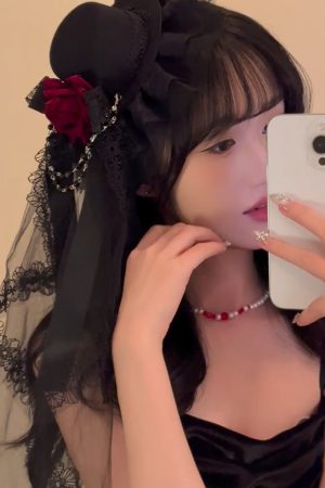 Halloween Rose Lace Mini Hat with Dark Skull Claw Clip - Lolita Cosplay Photo Costume Accessory for Gothic and Y2K Styles