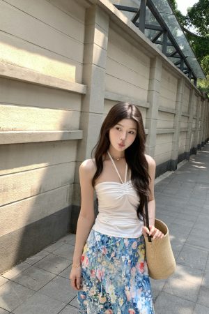 Halter Strapless Drawstring Top - Slimming Versatile Vacation Style, Sexy Trendy Summer Fashion, Perfect for Y2K and 90s Looks