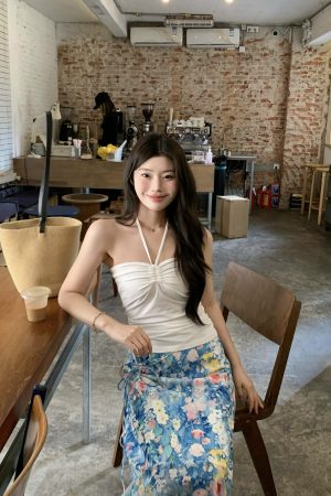 Halter Strapless Drawstring Top - Slimming Versatile Vacation Style, Sexy Trendy Summer Fashion, Perfect for Y2K and 90s Looks
