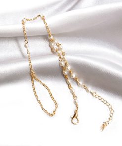 Handmade Beaded Pearl Bracelet and Ring Set - European and American Luxury Evening Jewelry for Women