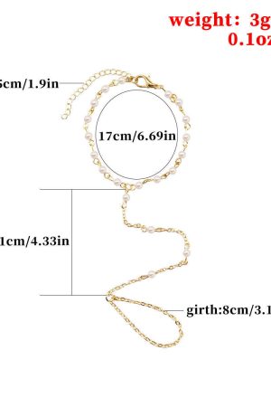Handmade Beaded Pearl Bracelet and Ring Set - European and American Luxury Evening Jewelry for Women
