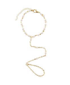 Handmade Beaded Pearl Bracelet and Ring Set - European and American Luxury Evening Jewelry for Women