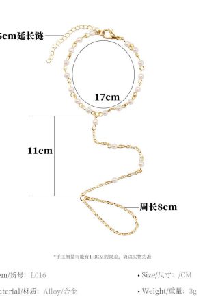 Handmade Beaded Pearl Bracelet and Ring Set - European and American Luxury Evening Jewelry for Women
