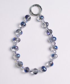 Handmade Beaded Phone Chain with Glass Bubble Four-Leaf Clover Crystal Pendant - Anti-Drop & Anti-Lost Accessory