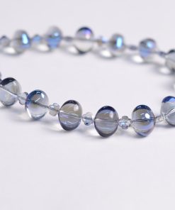 Handmade Beaded Phone Chain with Glass Bubble Four-Leaf Clover Crystal Pendant - Anti-Drop & Anti-Lost Accessory