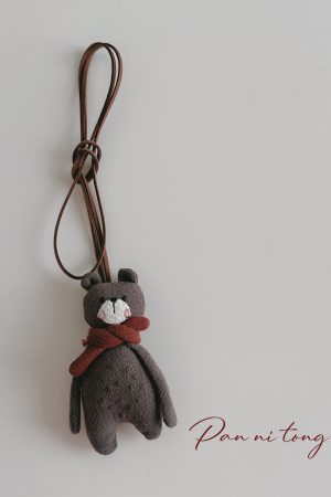 Handmade Children's Cartoon Hanging Neck Necklace - Cute 3D Animal Pendant for Sweatshirts and Bags, Soft Fabric Accessory