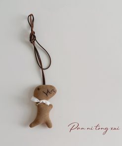 Handmade Children's Cartoon Hanging Neck Necklace - Cute 3D Animal Pendant for Sweatshirts and Bags, Soft Fabric Accessory