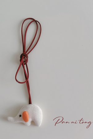 Handmade Children's Cartoon Hanging Neck Necklace - Cute 3D Animal Pendant for Sweatshirts and Bags, Soft Fabric Accessory