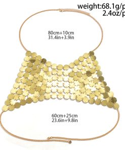 Handmade Colorful Sequined Body Chain Necklace - Sexy Casual Bikini Chest Chain for European and American Style