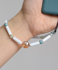 Handmade Crystal Phone Chain Strap - Beaded Decorative Case Strap for Women - Cute Spring/Summer Accessory in INS Style