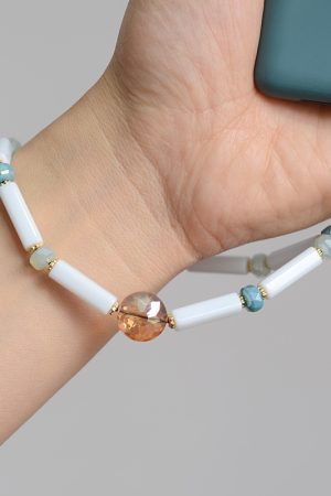 Handmade Crystal Phone Chain Strap - Beaded Decorative Case Strap for Women - Cute Spring/Summer Accessory in INS Style
