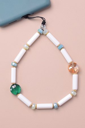 Handmade Crystal Phone Chain Strap - Beaded Decorative Case Strap for Women - Cute Spring/Summer Accessory in INS Style