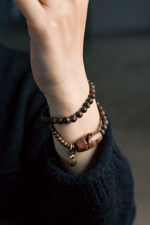 Handmade Double Circle Irregular Relic Beads Bracelet - Trendy Retro Cultural Accessories for Men and Women