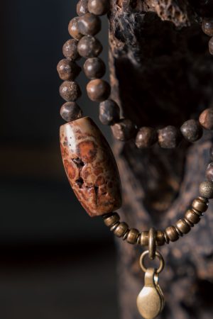 Handmade Double Circle Irregular Relic Beads Bracelet - Trendy Retro Cultural Accessories for Men and Women