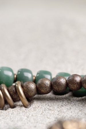 Handmade Double-Layer Antique Bronze Green Bodhi Root Bracelet for Men & Women - Textured Retro Jewelry with Unique Personality