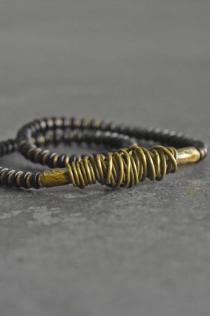 Handmade Ebony Wood Bracelet for Men and Women, Vintage Personality Jewelry, Trendy Original Design, Unique Gift for Him and Her
