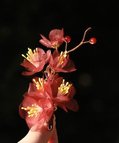 Handmade Embroidered Plum Blossom Hairpin - Ancient Style Hanfu Side Clip for Updo, Elegant Qipao Hair Accessory for Women