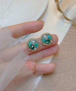 Handmade Ethnic Style Beaded Earrings for Women - Retro Blue Design, 2025 Trendy Spring/Summer Accessory