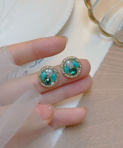 Handmade Ethnic Style Beaded Earrings for Women - Retro Blue Design, 2025 Trendy Spring/Summer Accessory