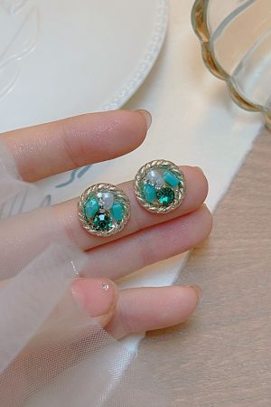Handmade Ethnic Style Beaded Earrings for Women - Retro Blue Design, 2025 Trendy Spring/Summer Accessory