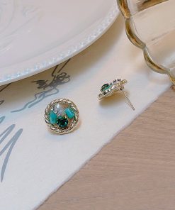 Handmade Ethnic Style Beaded Earrings for Women - Retro Blue Design, 2025 Trendy Spring/Summer Accessory