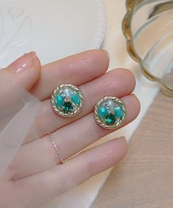 Handmade Ethnic Style Beaded Earrings for Women - Retro Blue Design, 2025 Trendy Spring/Summer Accessory