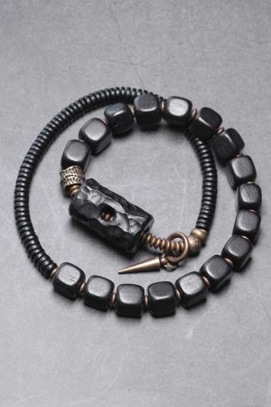 Handmade Ethnic Style Black Sandalwood Bracelet for Men - Versatile Hollow Design Square Wristband Accessories