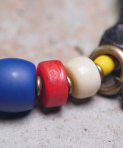 Handmade Ethnic Style Textured Ebony Wood Bracelet for Men & Tibetan-Style Glass Bracelet for Women - Unique Personalized Accessory