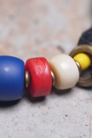 Handmade Ethnic Style Textured Ebony Wood Bracelet for Men & Tibetan-Style Glass Bracelet for Women - Unique Personalized Accessory