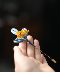 Handmade Floral Brooch - Exquisite Osmanthus Corsage Accessory for Qipao, Traditional Chinese Style Fashion Decoration