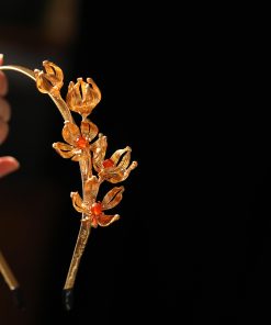 Handmade Floral Wire-Woven Headband for Women - High-End Gold Accessory, Wei-Jin Style, Ancient Chinese Fashion
