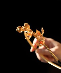 Handmade Floral Wire-Woven Headband for Women - High-End Gold Accessory, Wei-Jin Style, Ancient Chinese Fashion