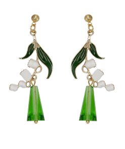 Handmade Fresh Lily of the Valley Flower Water Drop Earrings for Women - Pastoral Style, Versatile Light Luxury Ear Accessories