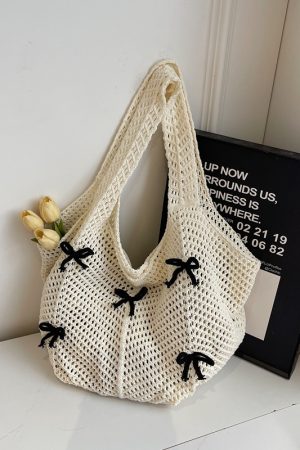 Handmade Knitted Beach Bag for Women - Summer Seaside Shoulder Bag with Large Capacity - Fashionable Commuting Tote 2025
