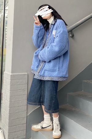 Handmade Lamb Fleece Leopard Print Spliced Loose Jacket for Winter â€“ Cute Unisex INS Trendy Style