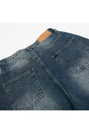 Handmade Pearl Sewn Denim Shorts - Loose Fit 3/4 Pants for Summer 2025, Trendy Casual Wear, Boho Style, Retro Fashion