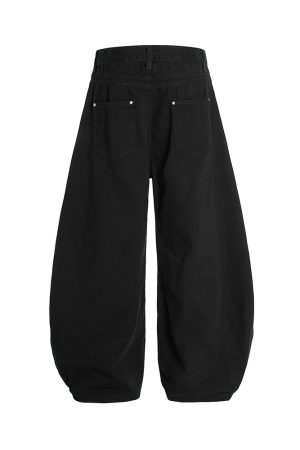 Handmade Pearl Wide-Leg Machete Pants for Men - Casual American Style Curved Blade Design, Trendy Y2K Fashion