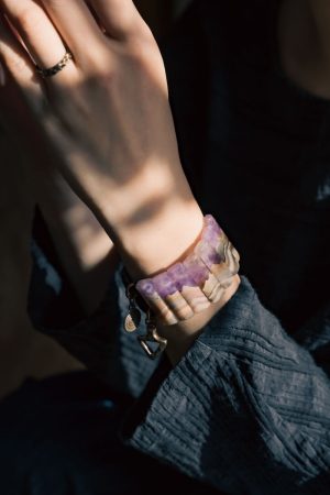 Handmade Personalized Gradient Agate and Amethyst Bracelet for Men and Women - Unique Non-Fish Design Jewelry