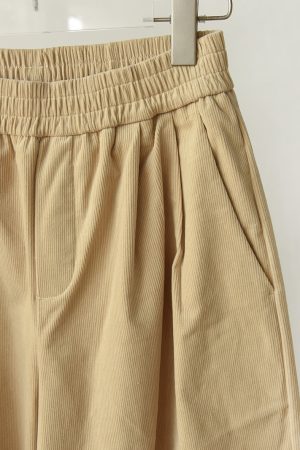 Handmade Retro Corduroy Balloon Pants with Loose Fit, Elastic Waistband, and Wide-Leg Design for Casual Chic Style