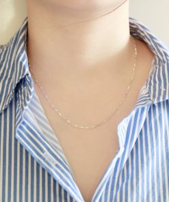 Handmade S925 Pure Silver Necklace, Machine-Woven Chain, Stylish Bare Chain Pendant for Men and Women, Modern Minimalist Jewelry