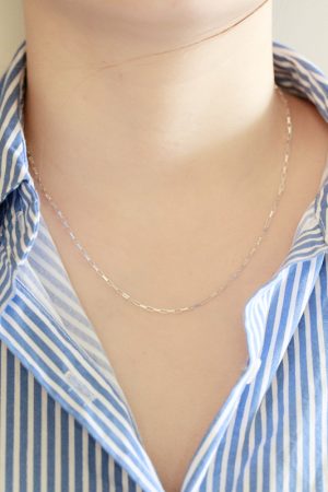 Handmade S925 Pure Silver Necklace, Machine-Woven Chain, Stylish Bare Chain Pendant for Men and Women, Modern Minimalist Jewelry