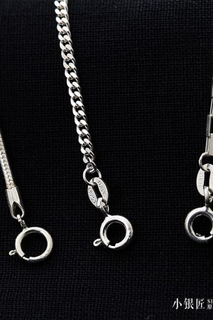 Handmade S925 Pure Silver Necklace, Machine-Woven Chain, Stylish Bare Chain Pendant for Men and Women, Modern Minimalist Jewelry