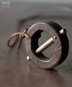 Handmade Vintage Black Sandalwood Pendant Necklace for Men - Trendy Creative Accessories with Unique Personality Design