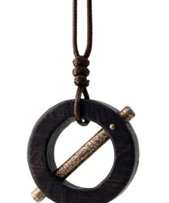 Handmade Vintage Black Sandalwood Pendant Necklace for Men - Trendy Creative Accessories with Unique Personality Design