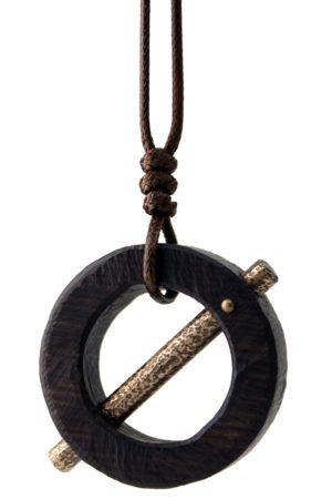 Handmade Vintage Black Sandalwood Pendant Necklace for Men - Trendy Creative Accessories with Unique Personality Design