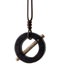 Handmade Vintage Black Sandalwood Pendant Necklace for Men - Trendy Creative Accessories with Unique Personality Design