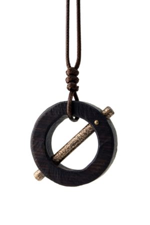 Handmade Vintage Black Sandalwood Pendant Necklace for Men - Trendy Creative Accessories with Unique Personality Design