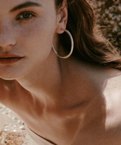 Handmade Vintage C-Shaped Hammered Pleated Silver-Plated Ear Studs Earrings - Unique Cool Niche Jewelry