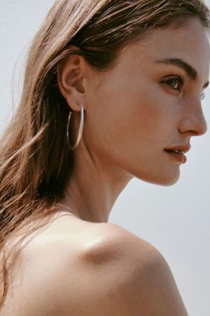 Handmade Vintage C-Shaped Hammered Pleated Silver-Plated Ear Studs Earrings - Unique Cool Niche Jewelry
